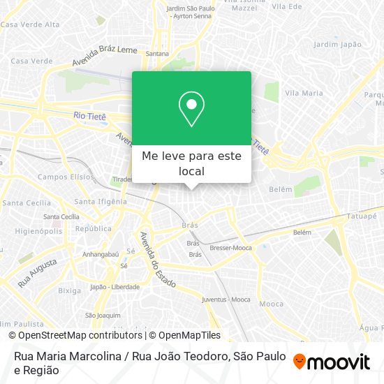Rua Maria Marcolina / Rua João Teodoro mapa