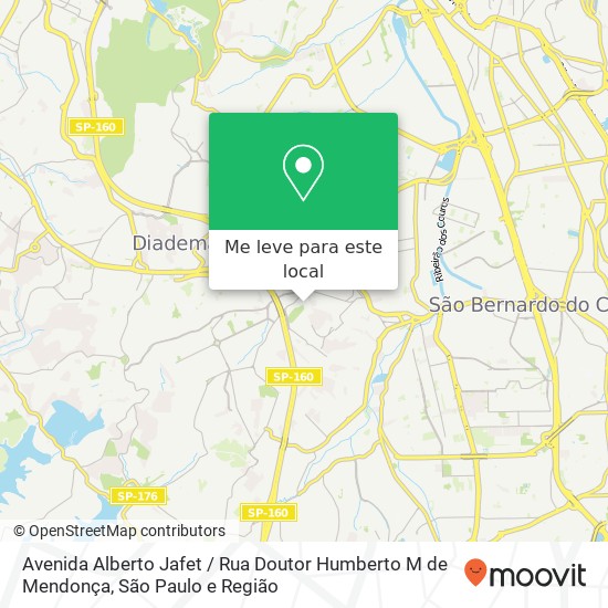 Avenida Alberto Jafet / Rua Doutor Humberto M de Mendonça mapa