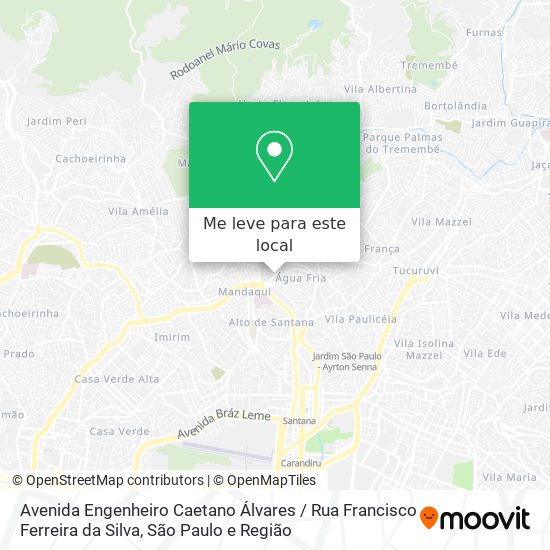 Avenida Engenheiro Caetano Álvares / Rua Francisco Ferreira da Silva mapa
