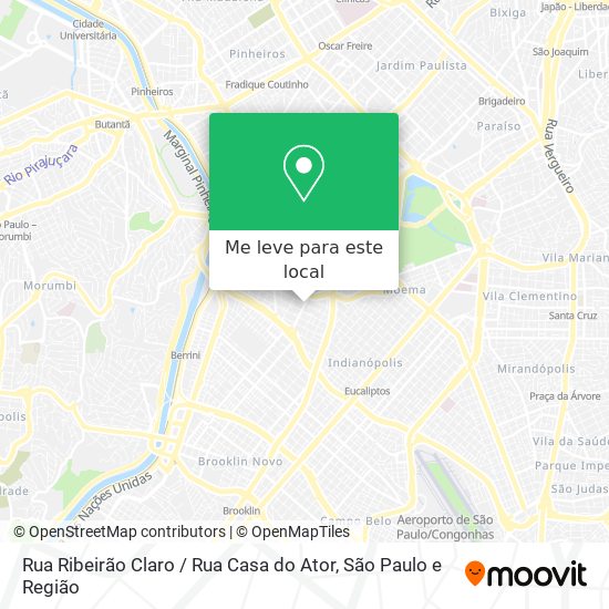 Rua Ribeirão Claro / Rua Casa do Ator mapa
