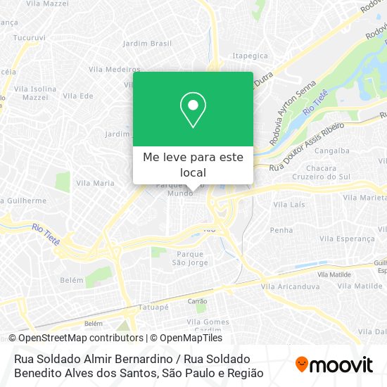 Rua Soldado Almir Bernardino / Rua Soldado Benedito Alves dos Santos mapa