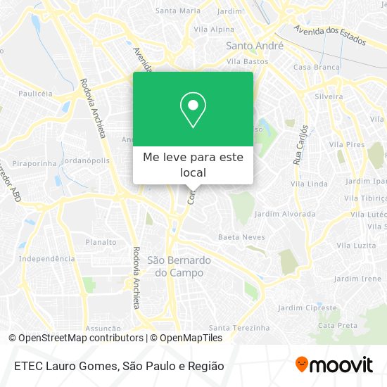 ETEC Lauro Gomes mapa