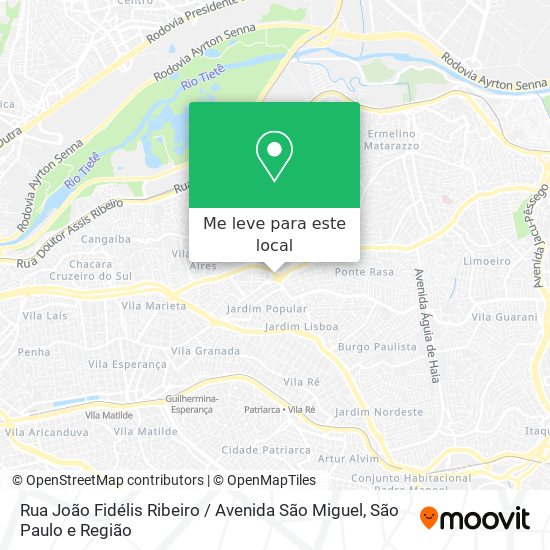 Rua João Fidélis Ribeiro / Avenida São Miguel mapa