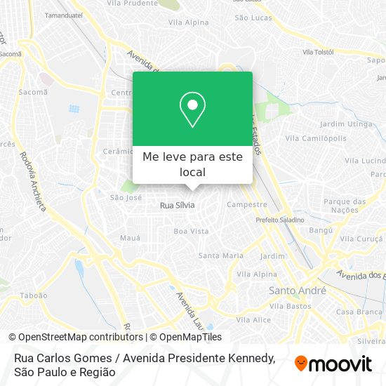 Rua Carlos Gomes / Avenida Presidente Kennedy mapa