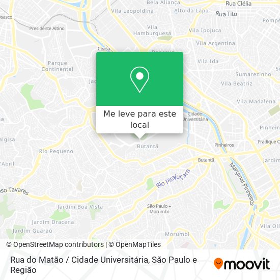 Rua do Matão / Cidade Universitária mapa