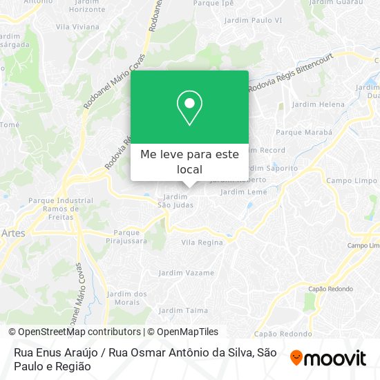Rua Enus Araújo / Rua Osmar Antônio da Silva mapa