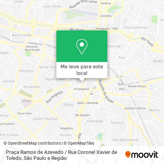 Praça Ramos de Azevedo / Rua Coronel Xavier de Toledo mapa