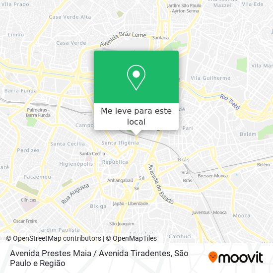 Avenida Prestes Maia / Avenida Tiradentes mapa