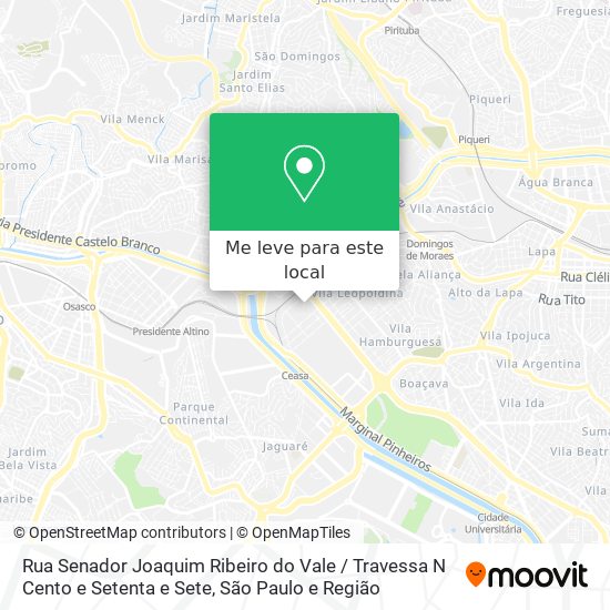 Rua Senador Joaquim Ribeiro do Vale / Travessa N Cento e Setenta e Sete mapa