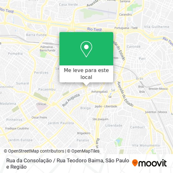 Rua da Consolação / Rua Teodoro Baima mapa