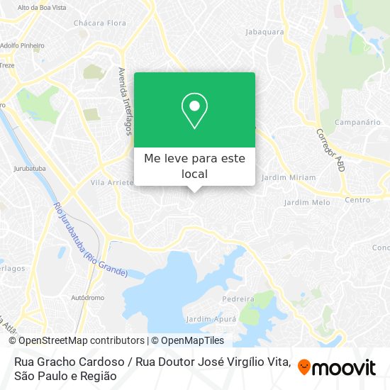 Rua Gracho Cardoso / Rua Doutor José Virgílio Vita mapa