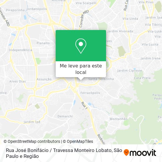 Rua José Bonifácio / Travessa Monteiro Lobato mapa