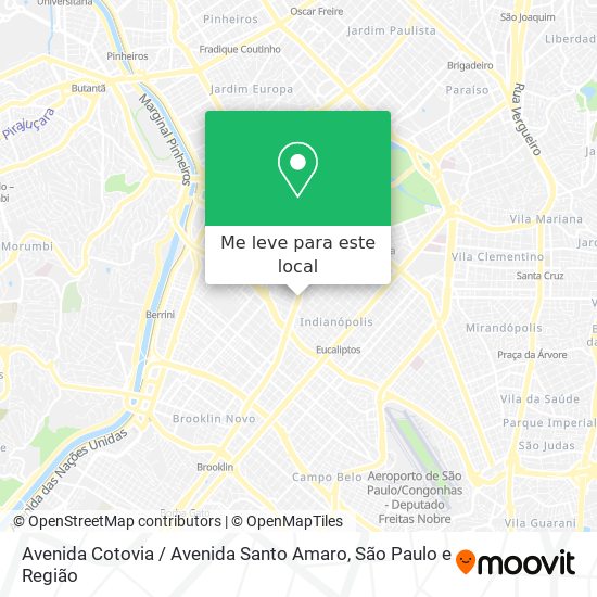 Avenida Cotovia / Avenida Santo Amaro mapa
