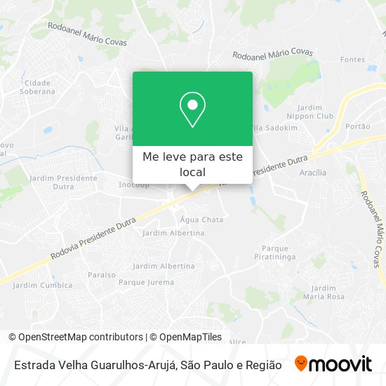 Estrada Velha Guarulhos-Arujá mapa