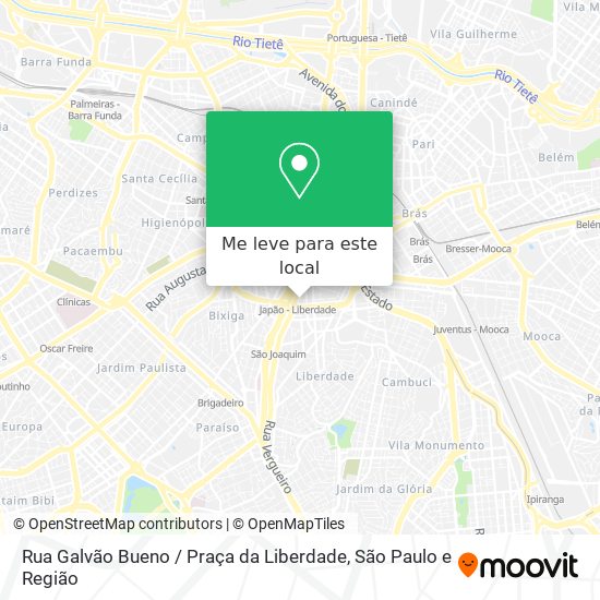 Rua Galvão Bueno / Praça da Liberdade mapa
