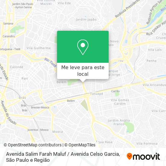Avenida Salim Farah Maluf / Avenida Celso Garcia mapa