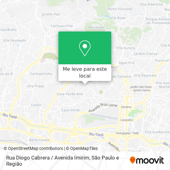 Rua Diogo Cabrera / Avenida Imirim mapa