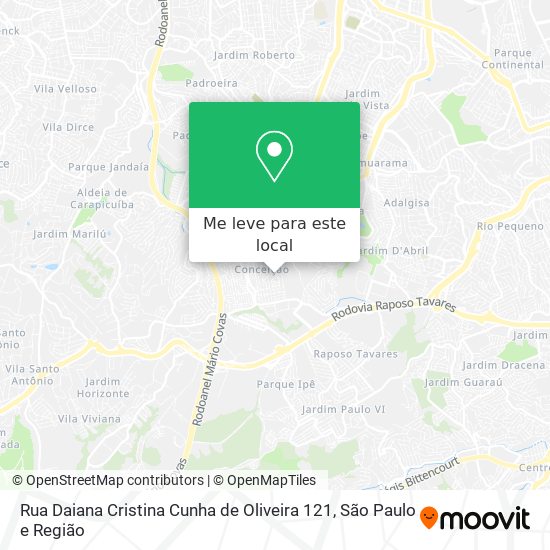 Rua Daiana Cristina Cunha de Oliveira 121 mapa