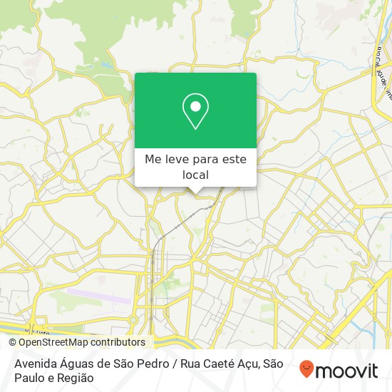 Avenida Águas de São Pedro / Rua Caeté Açu mapa