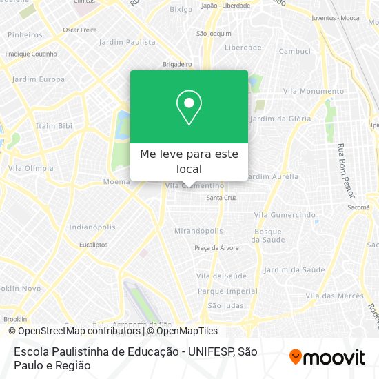 Escola Paulistinha de Educação - UNIFESP mapa