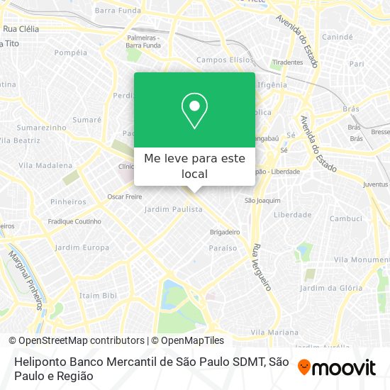 Heliponto Banco Mercantil de São Paulo SDMT mapa