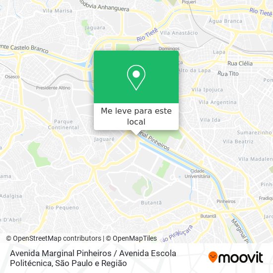 Avenida Marginal Pinheiros / Avenida Escola Politécnica mapa