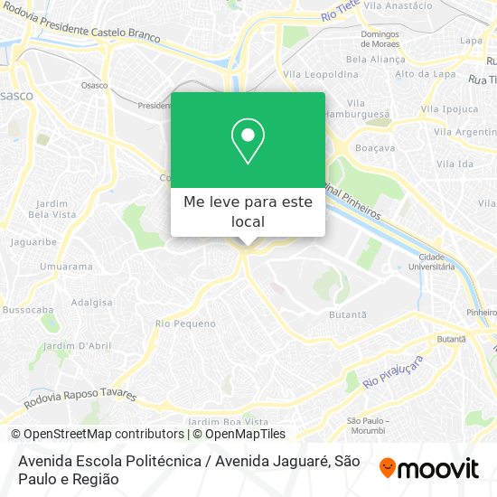 Avenida Escola Politécnica / Avenida Jaguaré mapa