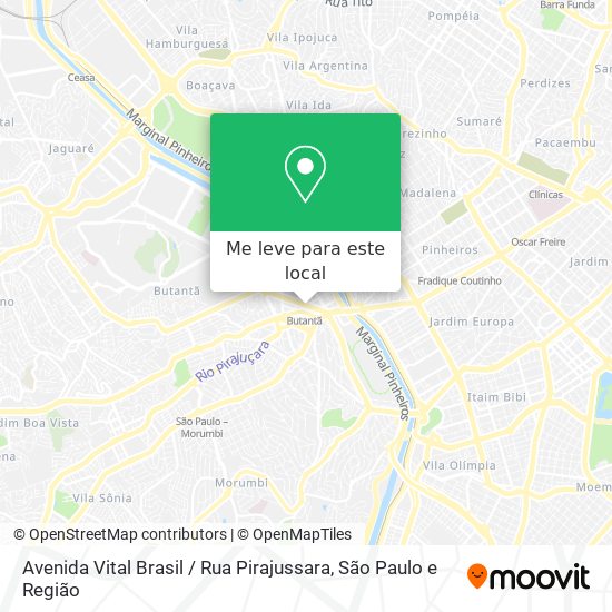 Avenida Vital Brasil / Rua Pirajussara mapa