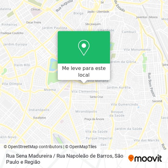 Rua Sena Madureira / Rua Napoleão de Barros mapa