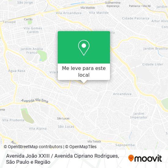 Avenida João XXIII / Avenida Cipriano Rodrigues mapa