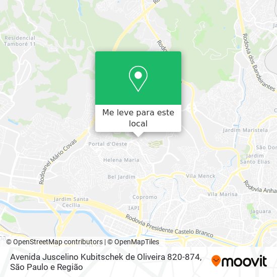 Avenida Juscelino Kubitschek de Oliveira 820-874 mapa