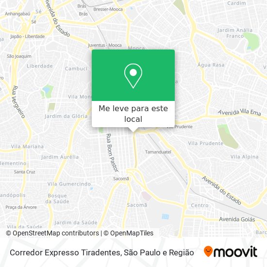 Corredor Expresso Tiradentes mapa