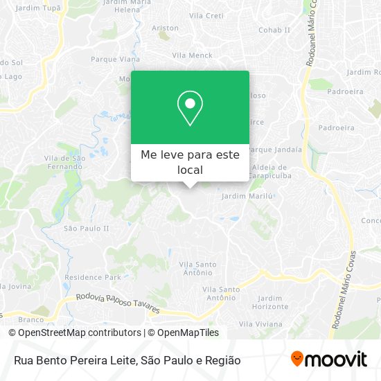 Rua Bento Pereira Leite mapa