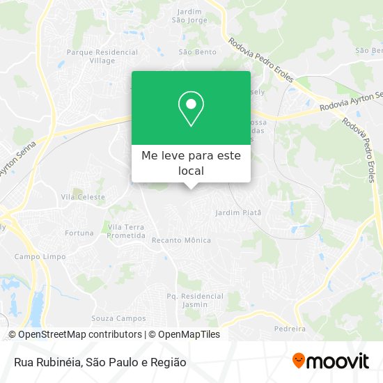 Rua Rubinéia mapa