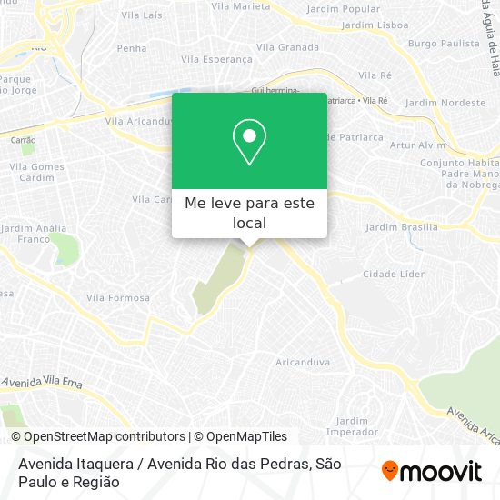 Avenida Itaquera / Avenida Rio das Pedras mapa