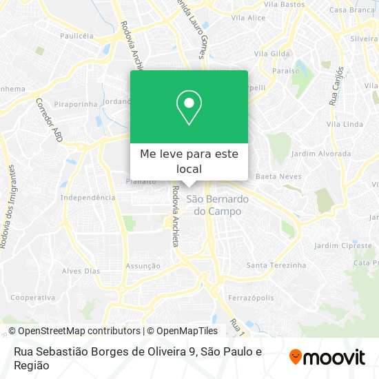 Rua Sebastião Borges de Oliveira 9 mapa