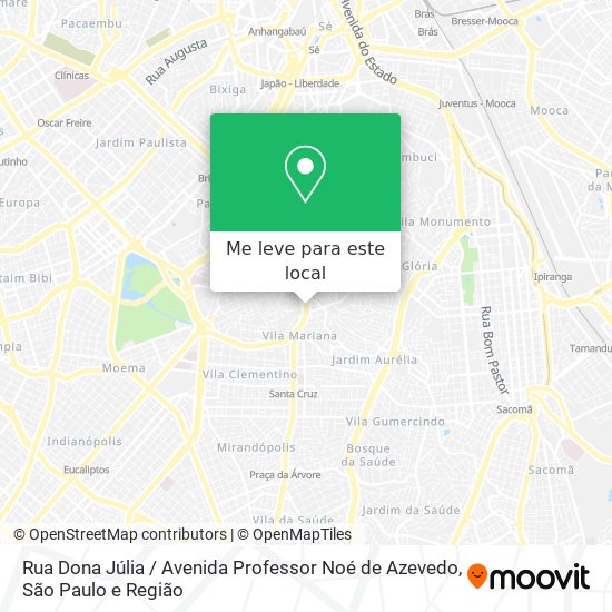 Rua Dona Júlia / Avenida Professor Noé de Azevedo mapa