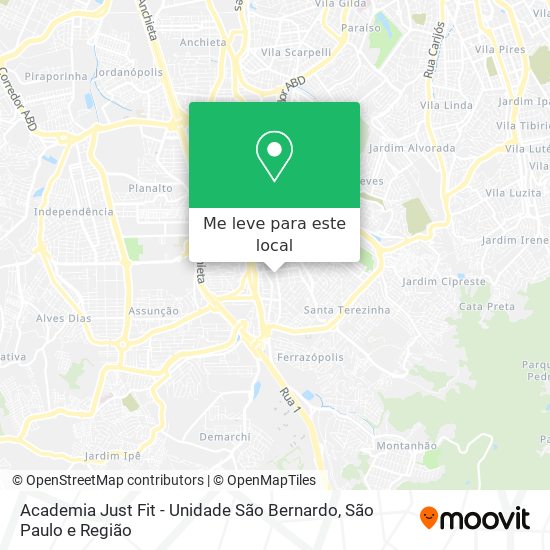 Academia Just Fit - Unidade São Bernardo mapa