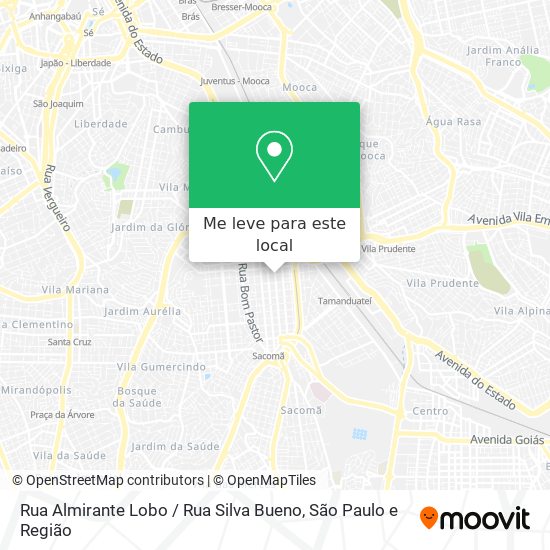 Rua Almirante Lobo / Rua Silva Bueno mapa