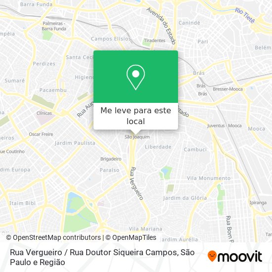 Rua Vergueiro / Rua Doutor Siqueira Campos mapa