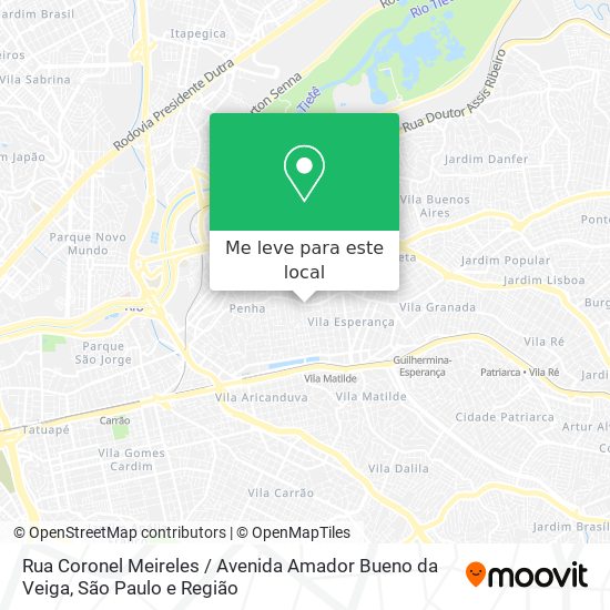 Rua Coronel Meireles / Avenida Amador Bueno da Veiga mapa