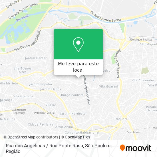 Rua das Angélicas / Rua Ponte Rasa mapa