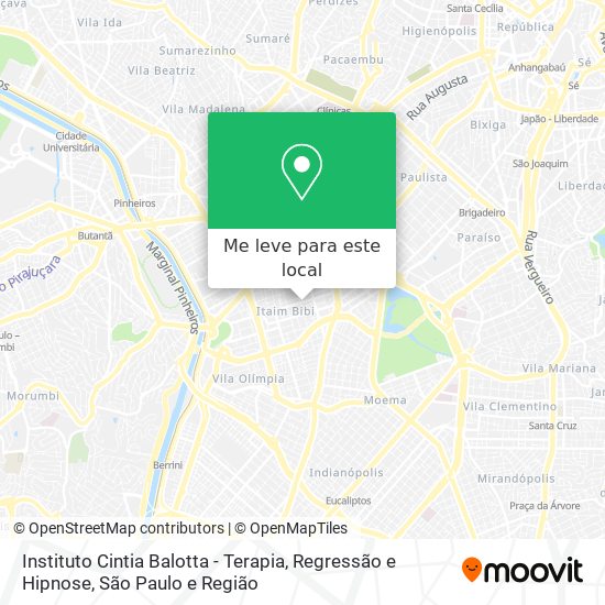 Instituto Cintia Balotta - Terapia, Regressão e Hipnose mapa