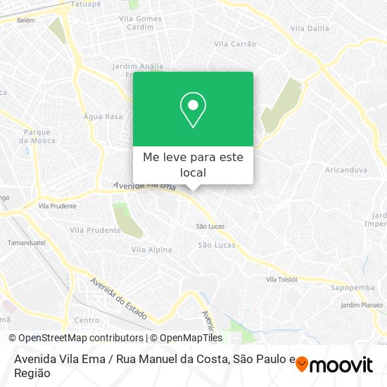 Avenida Vila Ema / Rua Manuel da Costa mapa