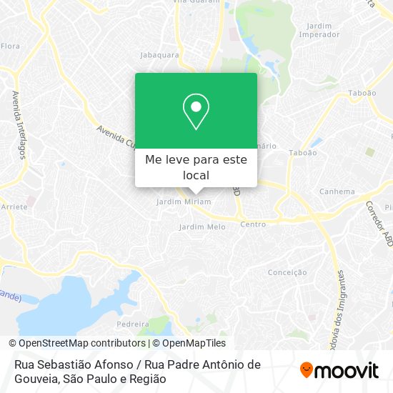 Rua Sebastião Afonso / Rua Padre Antônio de Gouveia mapa