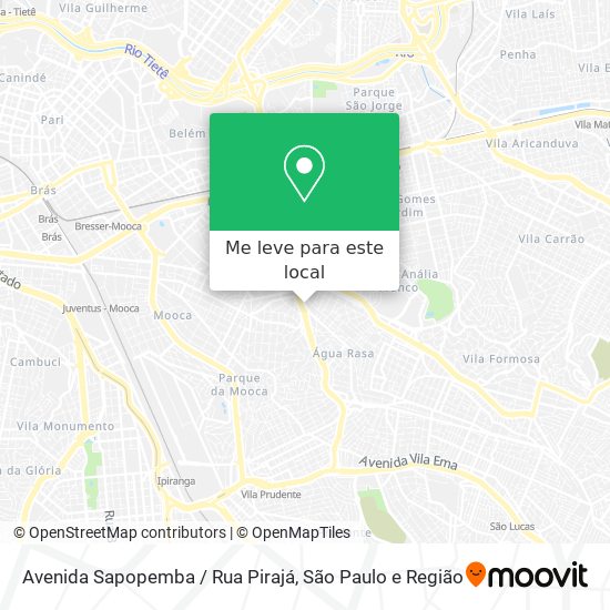 Avenida Sapopemba / Rua Pirajá mapa