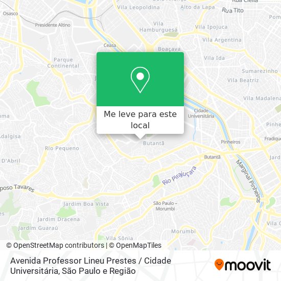 Avenida Professor Lineu Prestes / Cidade Universitária mapa