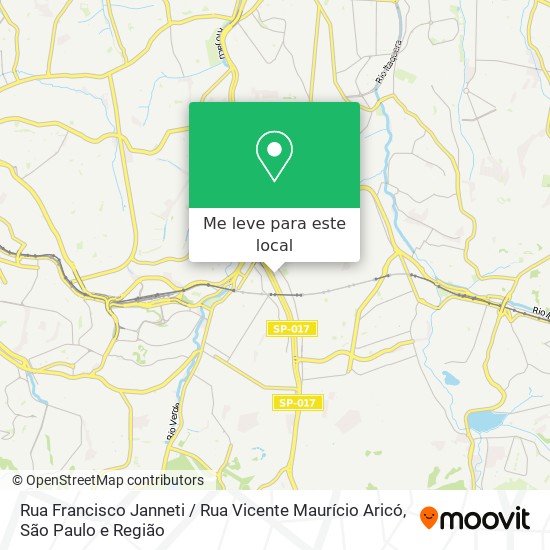 Rua Francisco Janneti / Rua Vicente Maurício Aricó mapa