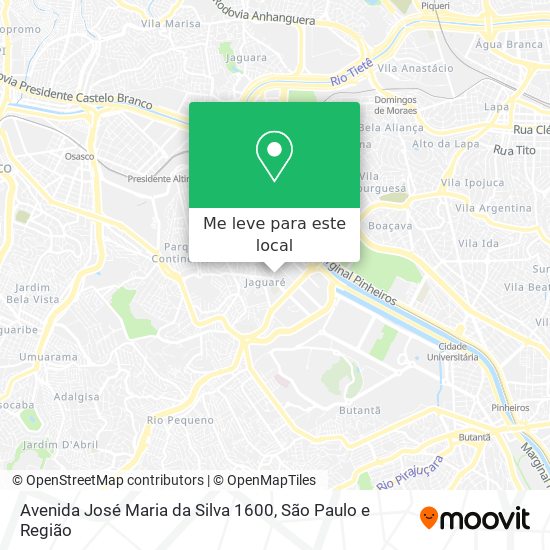 Avenida José Maria da Silva 1600 mapa
