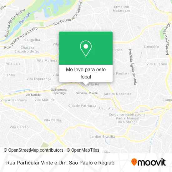 Rua Particular Vinte e Um mapa